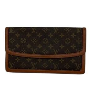 Louis Vuitton Brown Monogram Envelope Clutch Pochette Dame